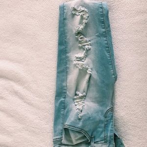 light washed ripped jeans